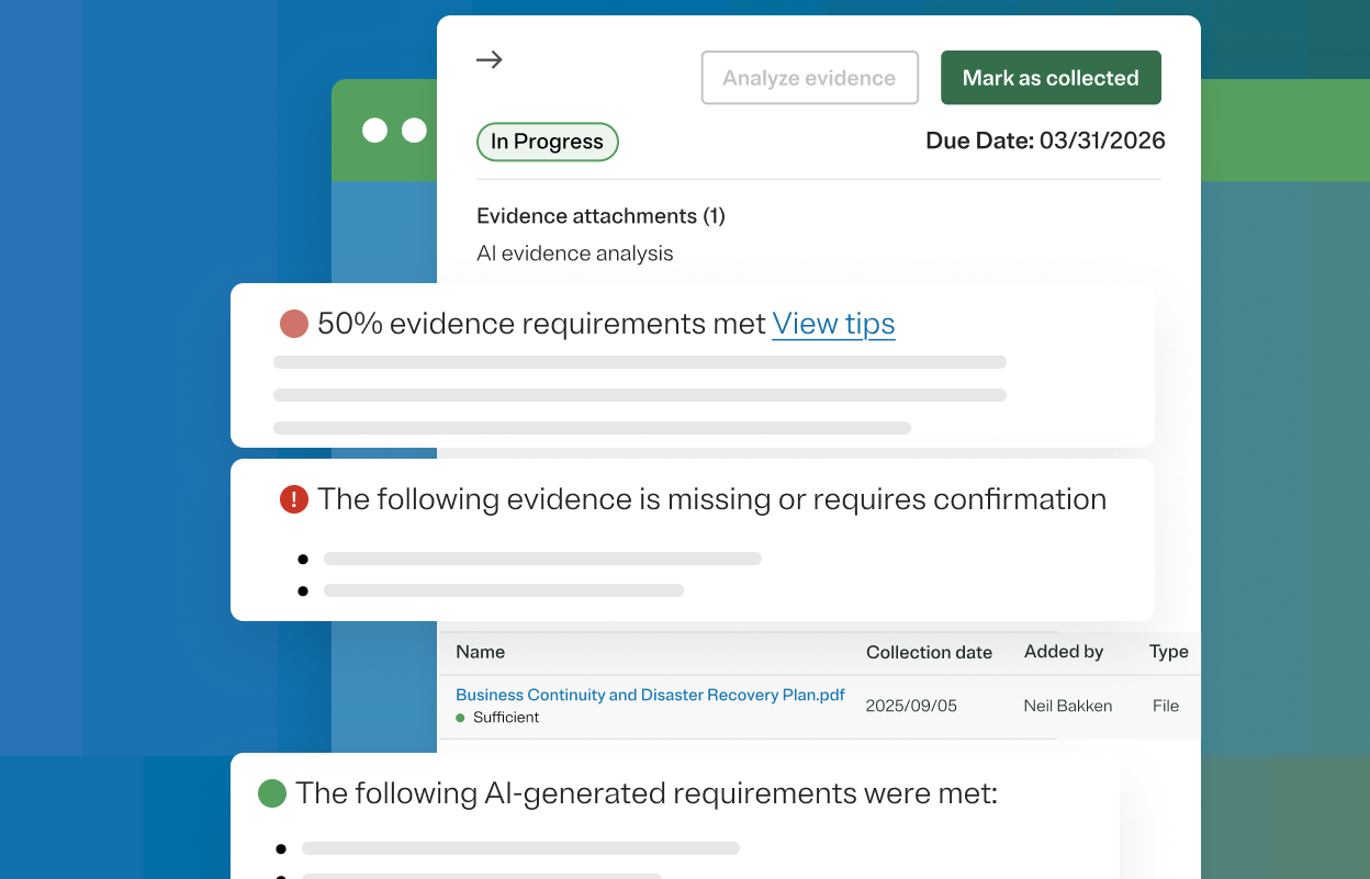 Graphic depicting AI evidence validation within the OneTrust plafr